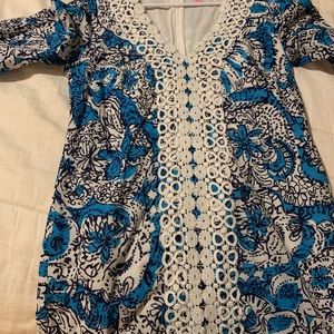 Blue/white (wish I knew the print) summer shift